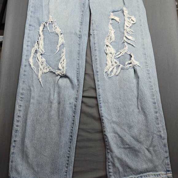 Wild Fable High Rise Straight Leg Distressed Jeans Light Wash Size 2/26 - Picture 3 of 15